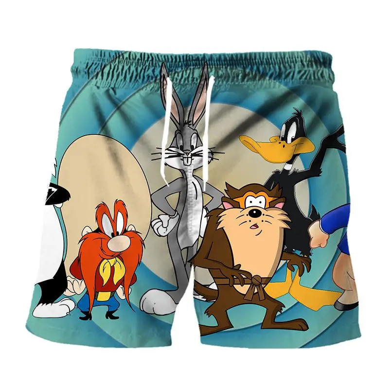 

looney tunes cartoon shorts casual sport 3d print streetwear men oversized fashion harajuku clothing summer running sweatpants