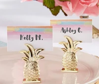 gold pineapple place card holder tropical wedding favors place card clip even party table decor sn315