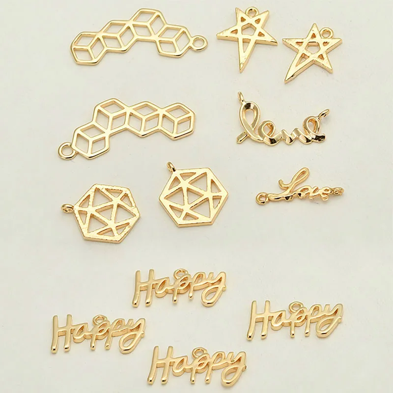 Сделай сам ручная работа медное покрытие 18k золото Геометрическая любовь