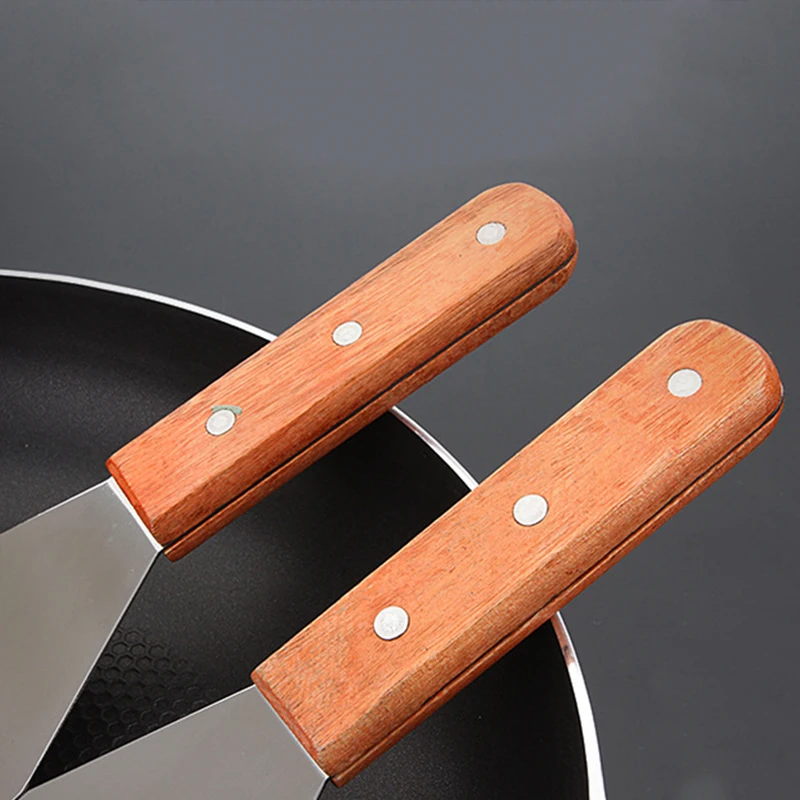 1 Piece Stainless Steel Steak Fried Shovel Spatula Pizza Grasping Cutters Spade Pastry BBQ Tools Wooden Handle Kitchen Utensils | Дом и сад