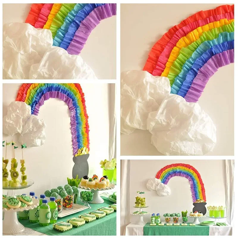 Праздничные радужные радуги из крепированной бумаги (13 рулонов)|Крафт-бумага| |