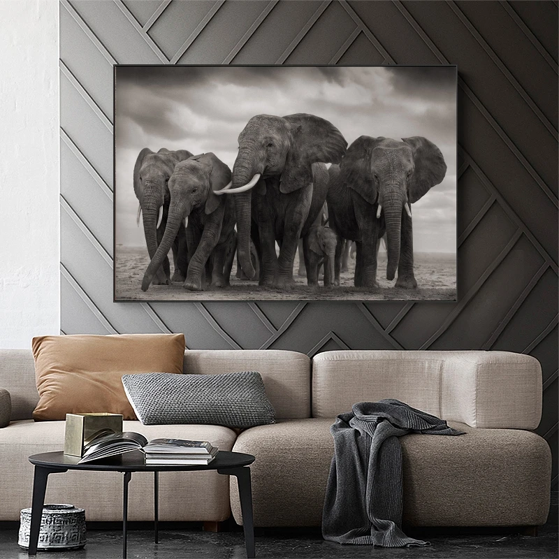 Настенные картины с изображением черных африканских слонов постеры и принты