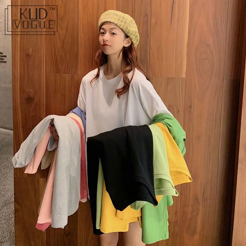 Корейский Harajukut Футболка женская Ulzzang с длинным рукавом хлопковая рубашка