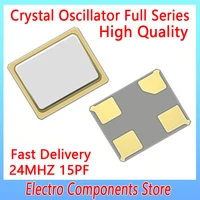 10pcs 4pin 2520 24mhz passive smd crystal quartz resonator 15pf 10ppm 24m crystal oscillator for smartwearable iot communication
