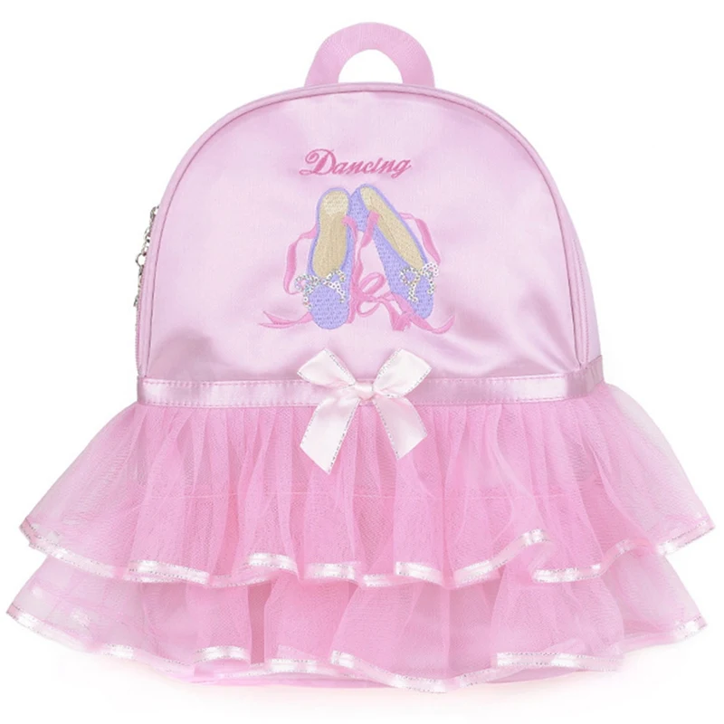 Танцевальная сумка для девочек, балетная сумка для девочек, детская розовая кружевная балерина, Детский рюкзак с вышивкой для гимнастики