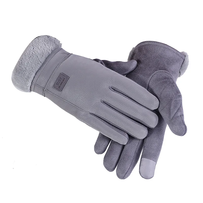 Перчатки мужские уличные утолщенные бархатные осенние и зимние ветрозащитные