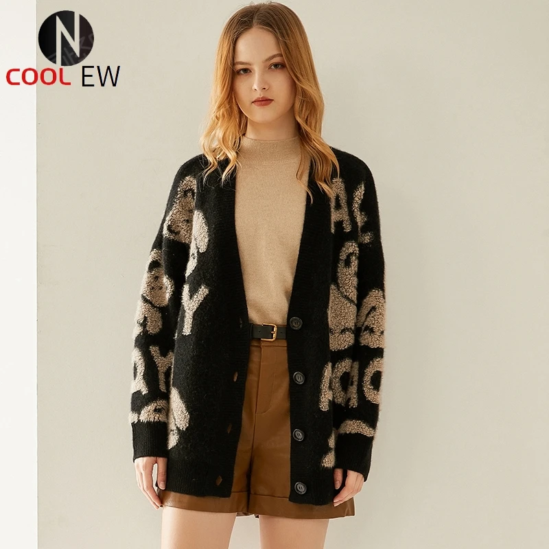 

Women's cashmere sweater thickened fashion cardigan suit sweater winter new