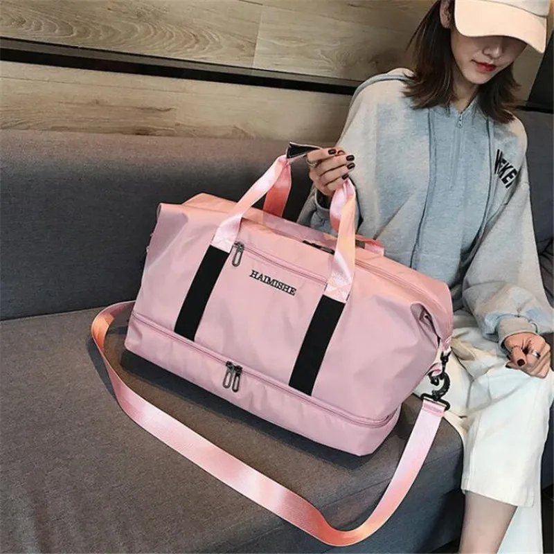 Large Capacity Travel Bag Hand Luggage Bag For Short Trips Dry And Wet Separation Sports Fitness Bag Weekend Bags Travel Storage