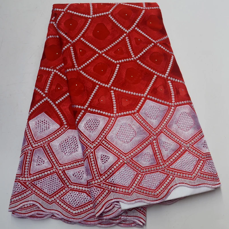 Бесплатная доставка (5 ярдов/шт.) Африканская Хлопковая кружевная ткань высокой