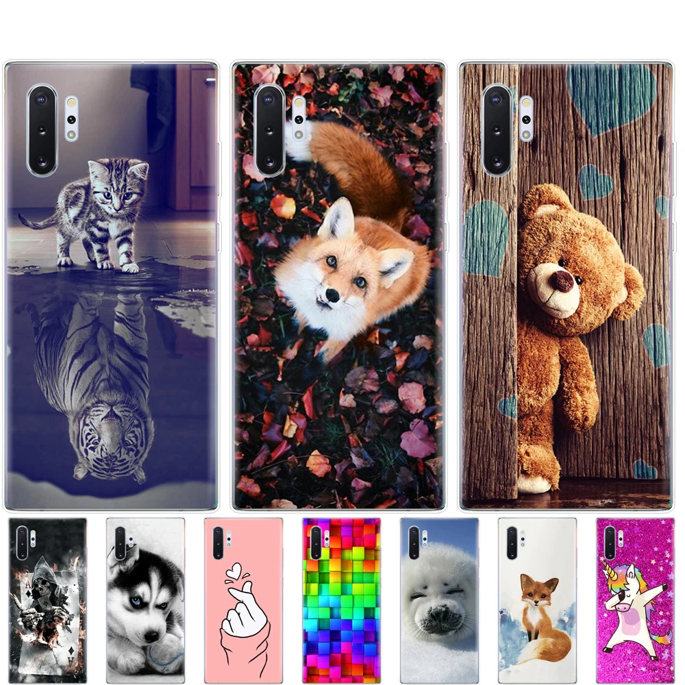 Силиконовый чехол для Samsung Galaxy Note 10 Note10 мягкий из ТПУ задней панели телефона plus