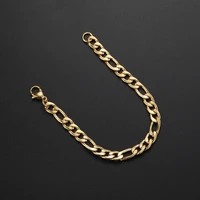 new 8mm 316l stainless steel plated gold figaro chain bracelet fashion mens link bracelet party gift jewelry length 20cm