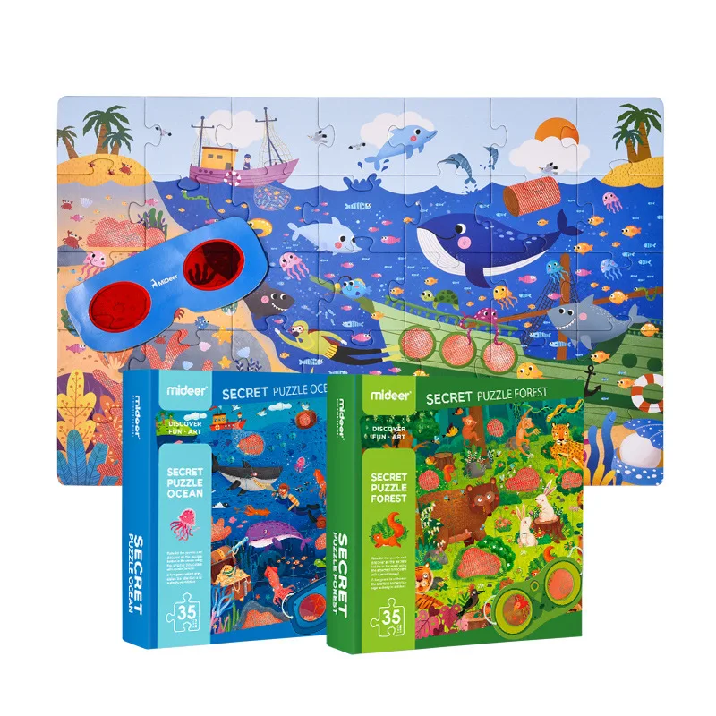 

mideer Mi Deer Jungle Ocean Exploration Quest Cartoon Paper Puzzles for Kids Creative Toys Paragraph Glasses. 7