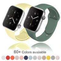 soft silicone band for apple watch sport strap replacement wristbands for apple iwatch series 5 6 se 4 3 2 1 44mm 40mm 38mm 42mm