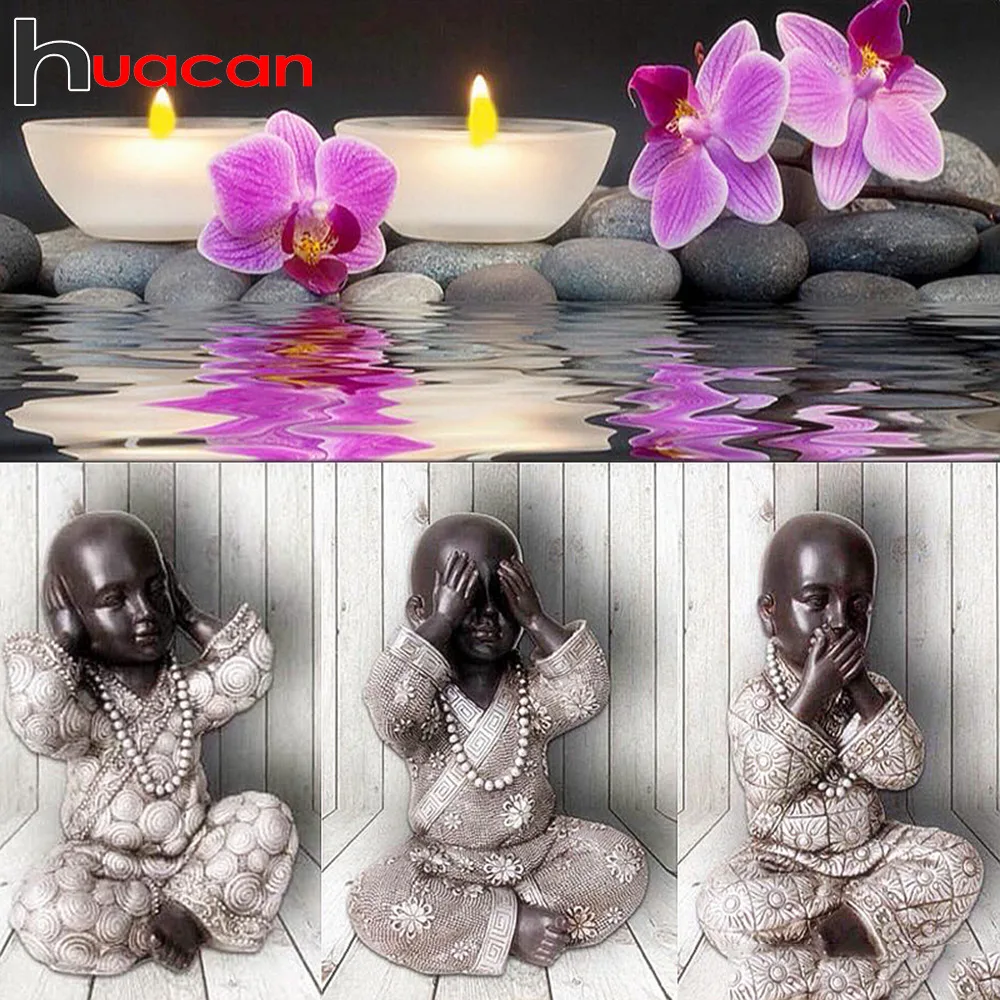 Алмазная 5d картина с Буддой Huacan квадратными стразами религиозная вышивка полный