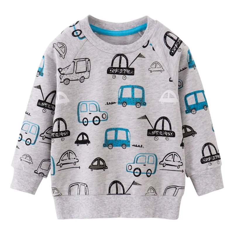 

Jumping Meters Long Sleeve Cars Sweatshirts Boys Autumn Clothing Cotton Fashion Baby Costume Hot Selling Hoodies Tops Shirts