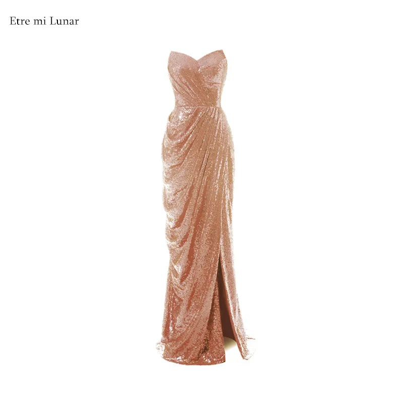 

2020 Sequin Evening Dress Sweetheart Split Mermaid Evening Gowns Sleeveless Long Prom Party Formal Dresses