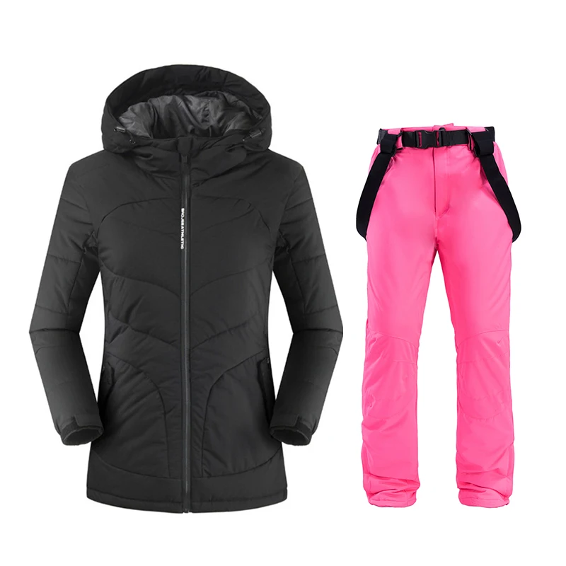 Женский водонепроницаемый лыжный костюм плотный теплый для катания на лыжах и