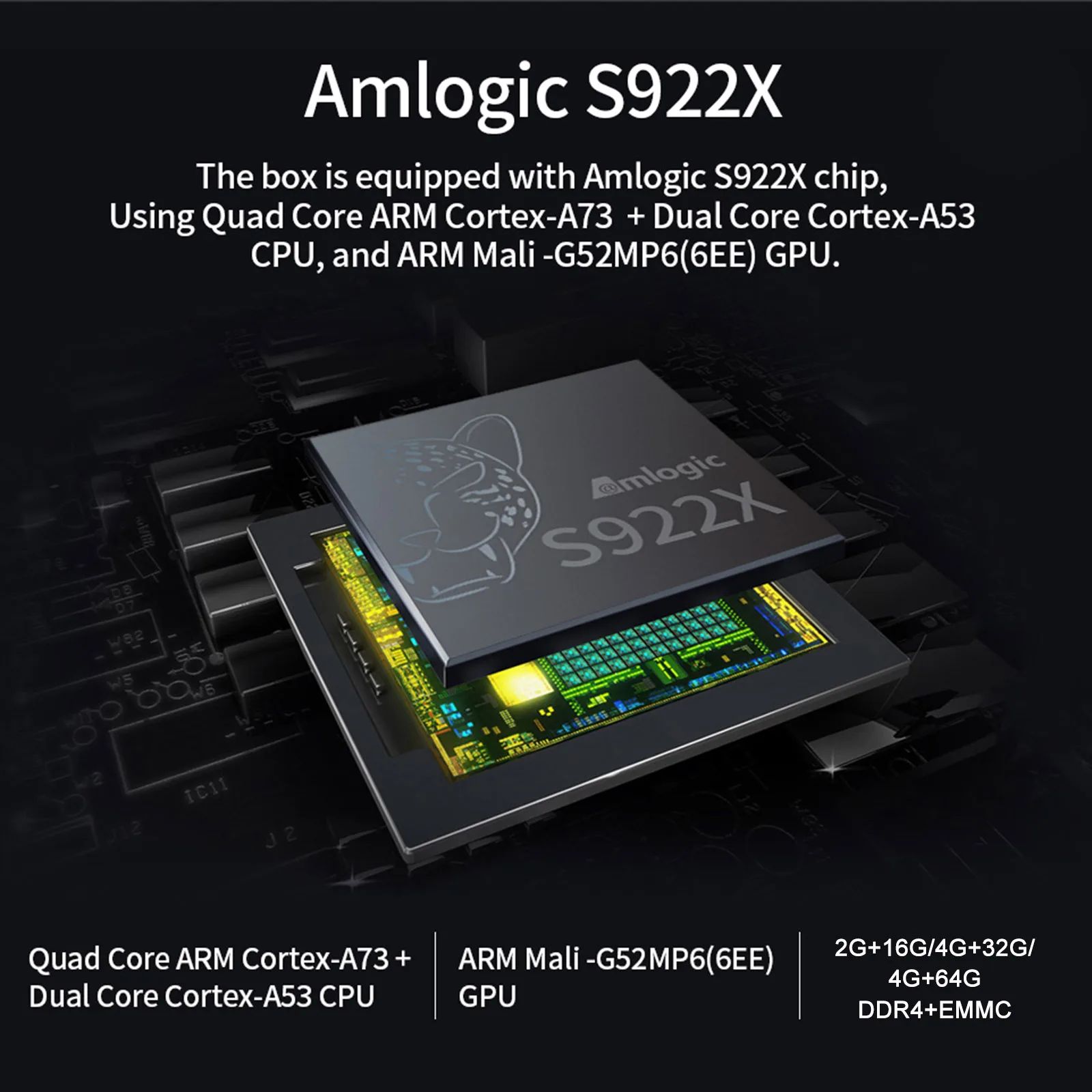 ТВ-Приставка Smart Android 9.0 S922X 2 ГБ 16 4 32 ГБ/64 Гб 4G 5G WiFi телеприставка 1000M LAN H.265 VP9