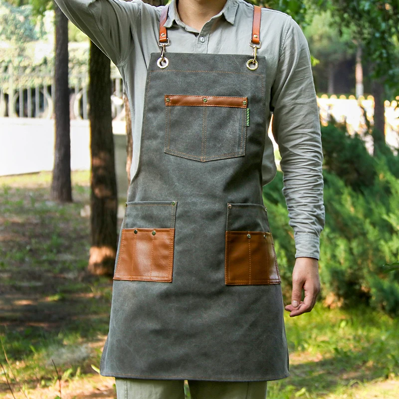 

Fashion Canvas kitchen Aprons For Woman Men Chef Work Apron For Grill Restaurant Bar Shop Cafes Beauty Nails Studios Uniform