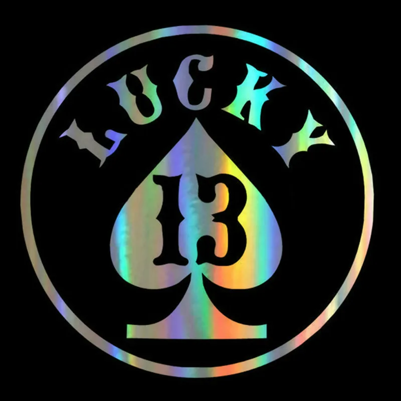

Reflective Cover Scratches Lucky 13 Car Sticker Decal Motorcycles Bumper Rear Windshield Laptop Suv Decoration KK13*13cm