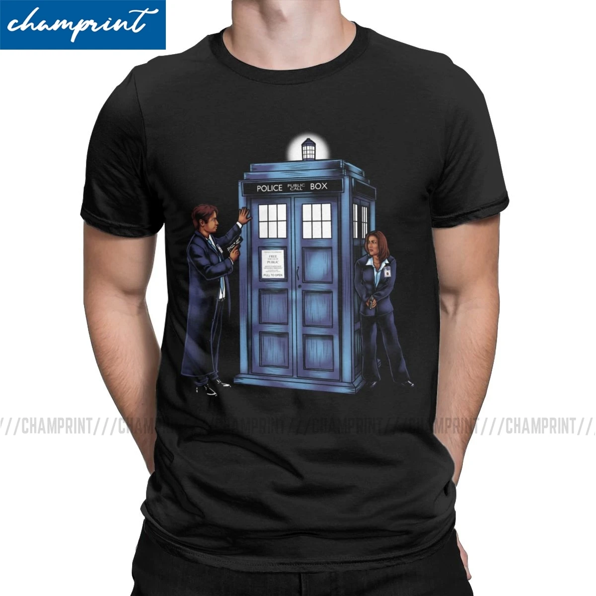 Мужские агенты имеют телефонную коробку футболки X файлы Scully Mulder Ufo пришельцы