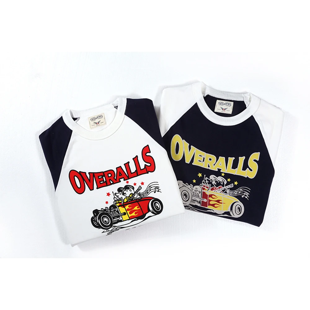 Осенняя новая хлопковая Футболка мужская мотоциклетная уличная реглан с