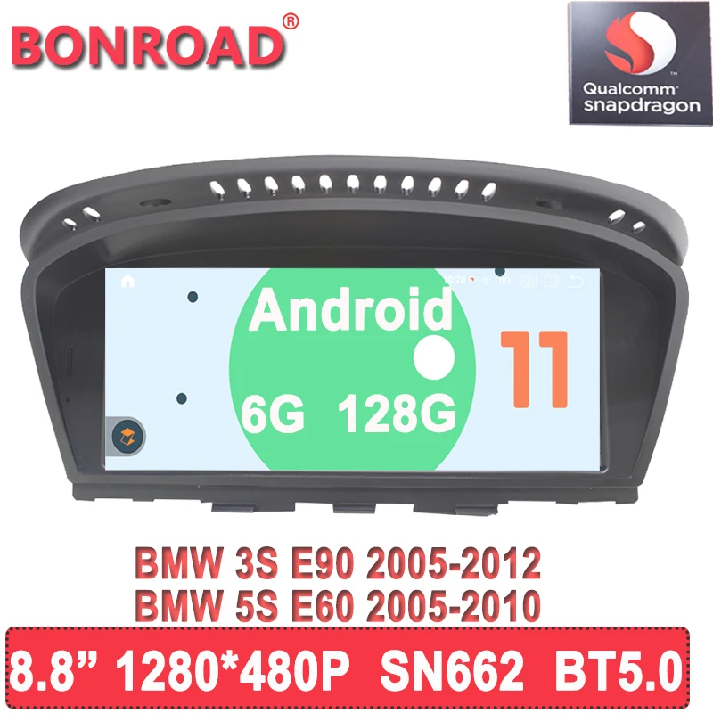 

Android 11. Snapdragon 8Core Car multimedia Player for BMW 5 Series E60/E61/E63/E64/E90/E9/E92/CCC/CIC Radio GPS CarPlay 4G LTE