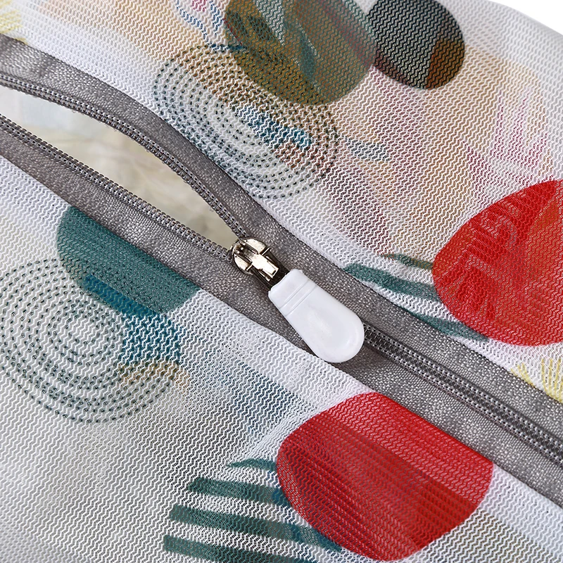 

Printing Zippered Mesh Laundry Bag Polyester Washing Net Bag For Underwear Sock Washing Machine Pouch Clothes Bra Bags