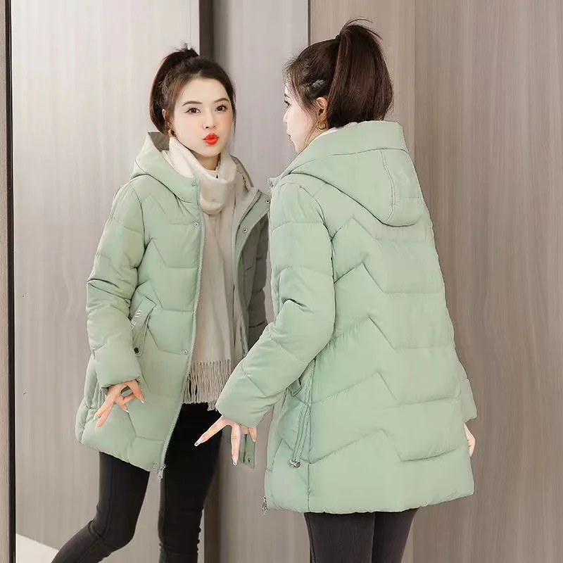 2021 New Winter Women Jacket Long Hooded Cotton Padded Female Coat High Quality Warm Basic Outwear Parkas Women Clothing