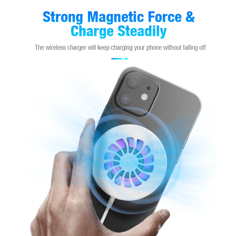 15 Вт магнитное Беспроводное зарядное устройство с радиатором для Magsafe iPhone 12 13 mini