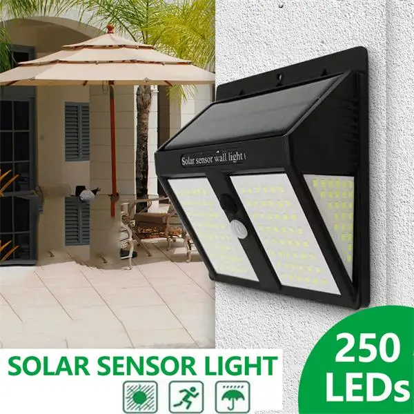 Светодиодный светильник на солнечной батарее 100/250 водонепроницаемый