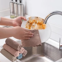 4pc kitchen cleaning cloth anti grease wiping rags efficient super absorbent microfiber home washing dish cloth cleaning towels