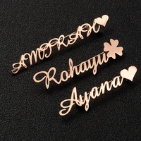 custom brooch personalized stainless steel custom name pins nameplate brooch meeting attendance wedding gift logo custom