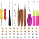 LMDZ 12 шт., дредлоки, для увеличения объема, Инструменты для завивки волос игл для вязания крючком, для выведения токсинов, 40 шт дреды бусины для косы волосы украшения Аксессуары