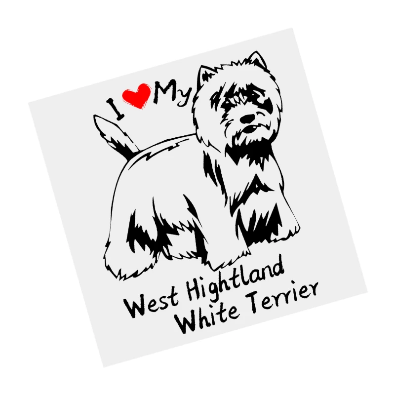 

S61265# West Hightland White Terrier Dog Black Transparet Car Sticker Vinyl Decal Waterproof Decors for Motorcycle Bumper Laptop