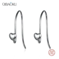 real 925 sterling silver earrings heart shape ear hook for women simple trendy silver ear jewelry fine gift