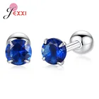 Серьги-гвоздики из серебра 925 пробы, с фианитами