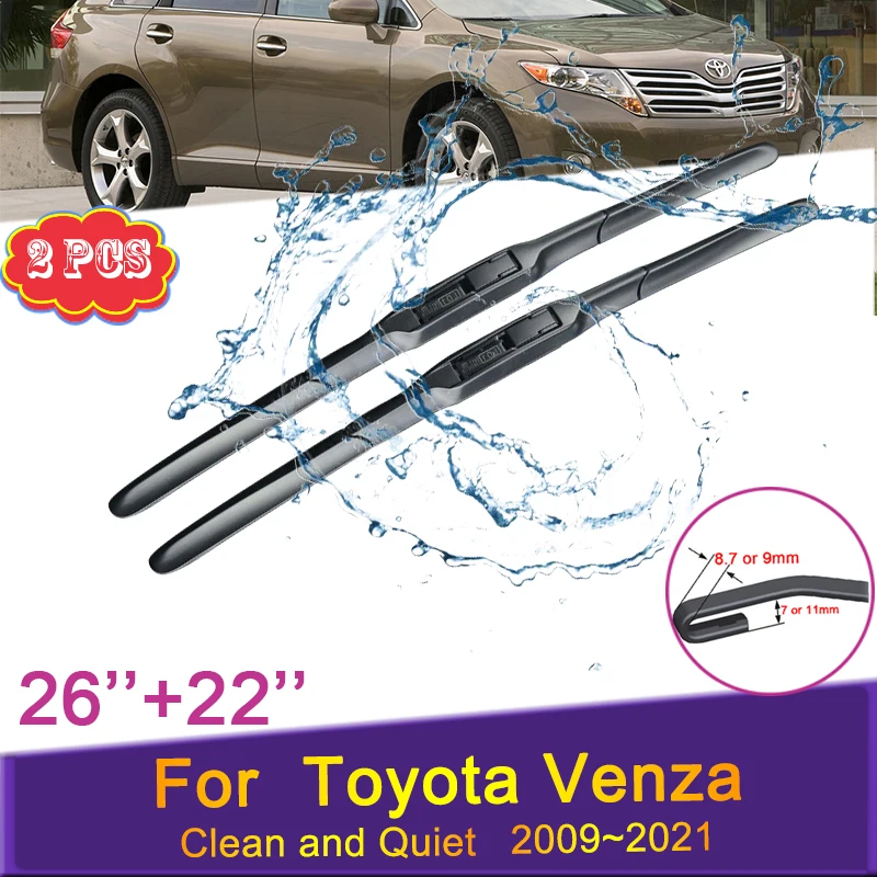 

Car Wiper Blades for Toyota Venza AWD SUV Hybrid EV LE XLE 2009 ~ 2021 Front Windshield Snow Scraping Silent Rubber Accessories