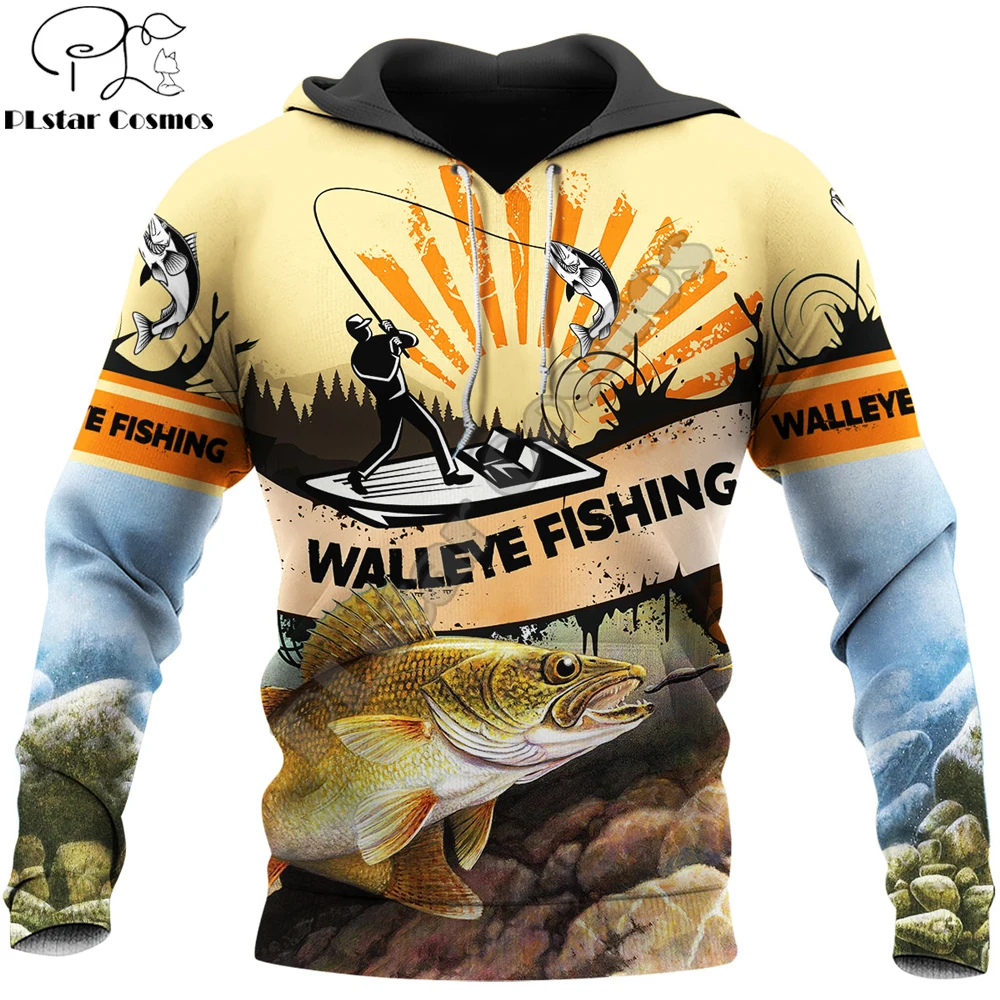 Модная мужская толстовка с капюшоном красивая рыболовная кофта 3D принтом в стиле