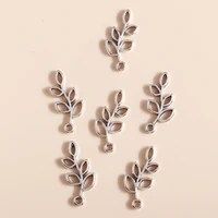 60pcslot 1225mm antique silver branches charms fit necklaces pendants bracelets making tree leaf charms diy jewelry findings