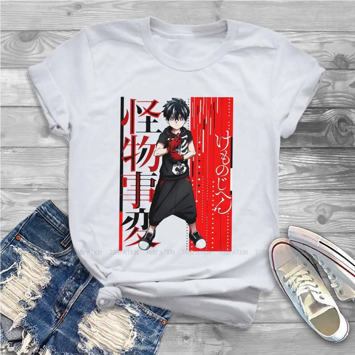 

Manga Boy Women Clothing Kemono Jihen Kabane Anime Graphic Print Female Tshirts Vintage Loose Tops Tee Kawaii Girls Streetwear