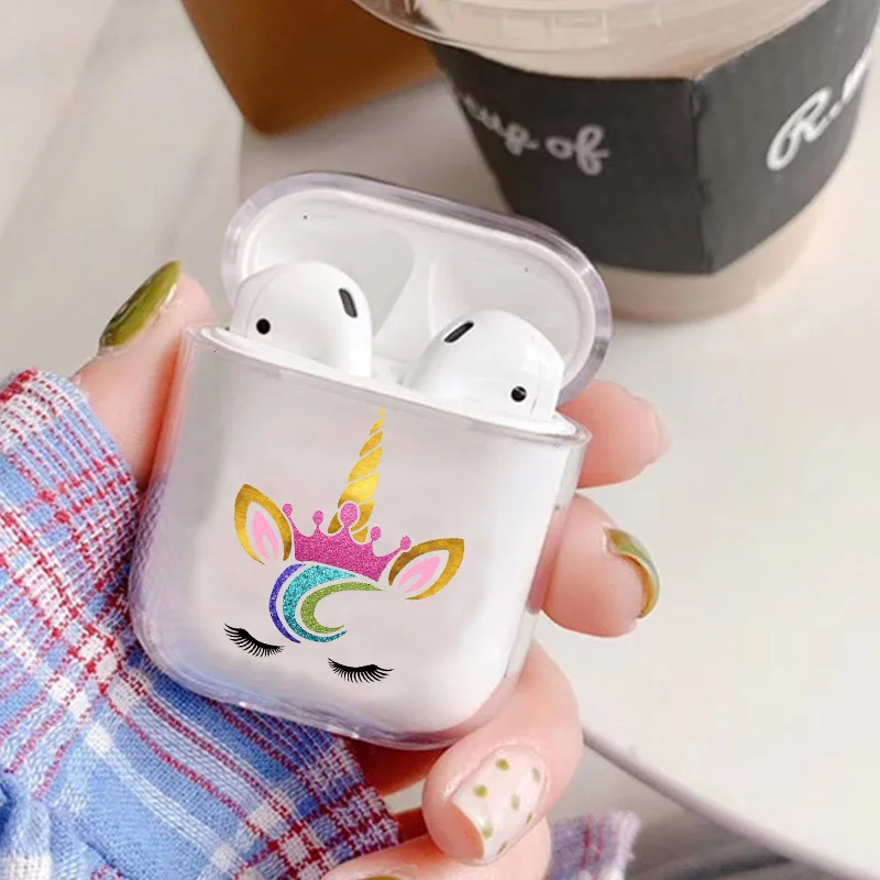 Мультяшный чехол с единорогом для Apple airpods, чехол, милый беспроводной Bluetooth чехол для наушников Airpods, защитный чехол для наушников