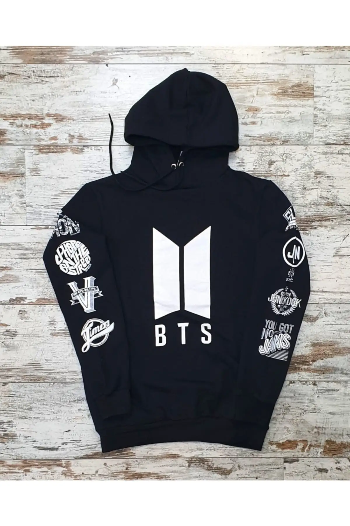 

Printed Hooded Kangaroo Pocket Unisex Black Sweatshirts Casual Streetwear Sweat Punk Clothing man hoodies anime hoodie