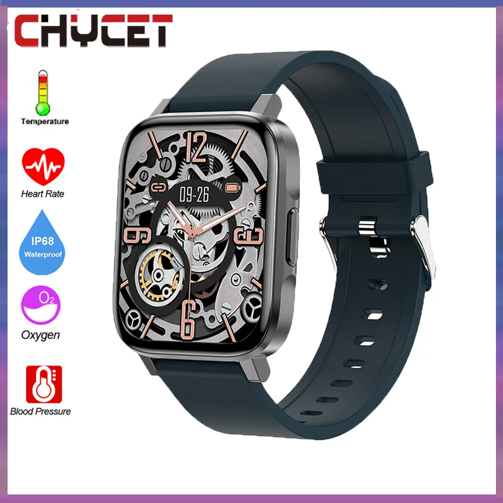 

Смарт-часы CHYCET для мужчин и женщин, спортивные Смарт-часы с монитором сна и пульсометром, часы с напоминанием о температуре тела для IOS и Android,...