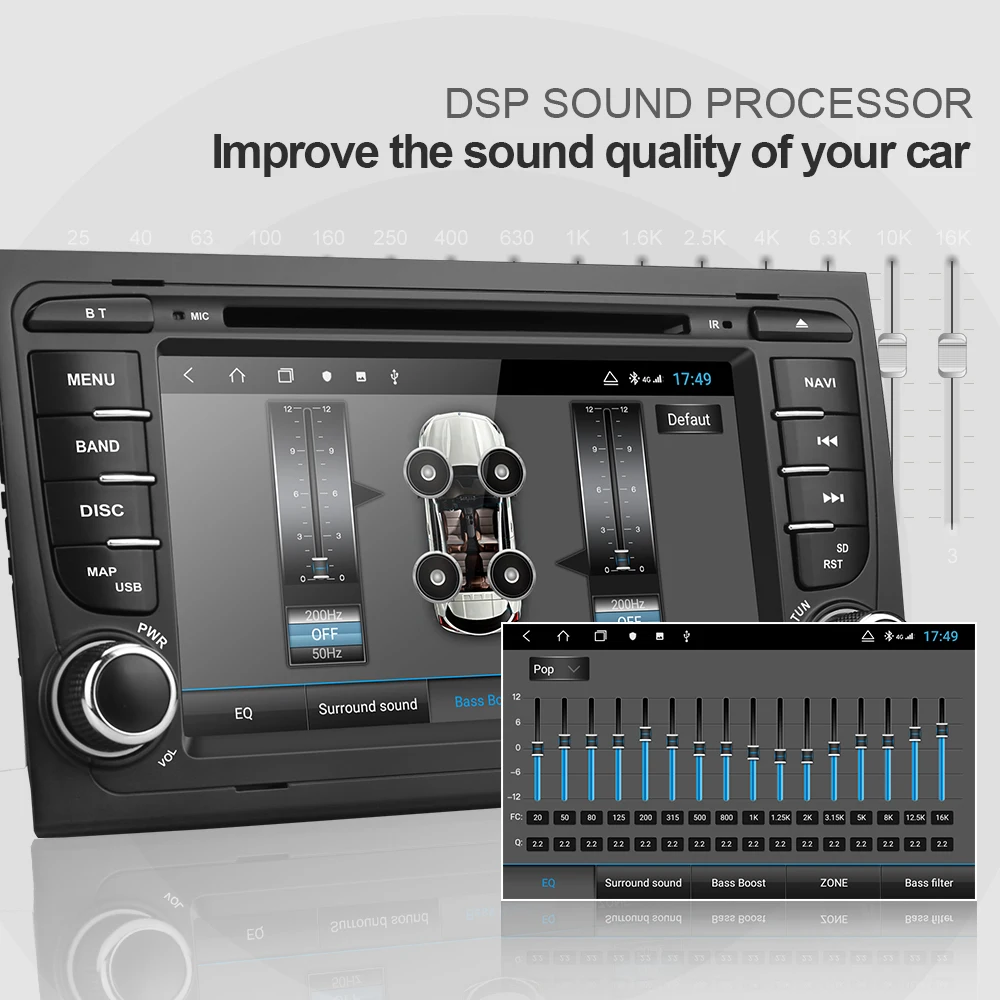 Isudar H53 автомобильный мультимедийный плеер 2 Din Авто Радио Android для Audi/A4/S4 2002-2008 gps DVD 8