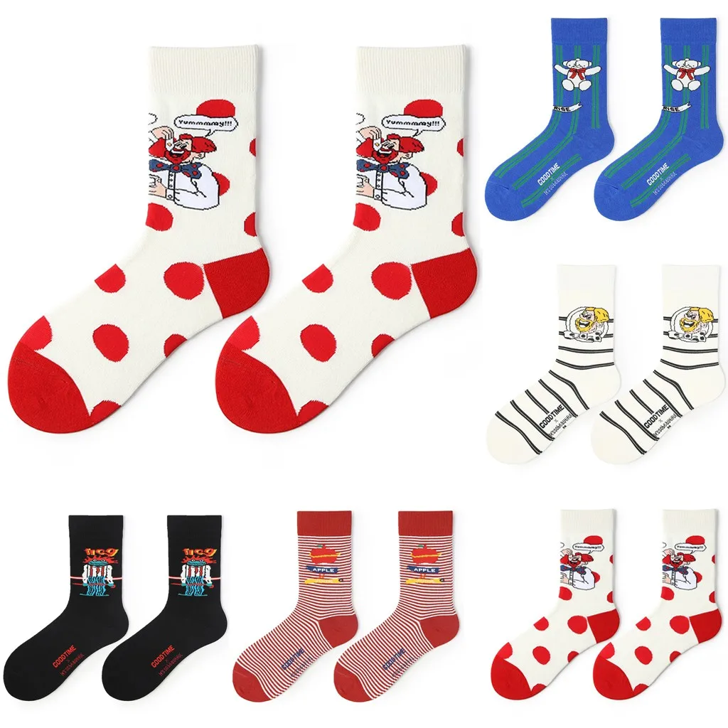 2019 женские новые стильные модные носки с принтом теплые хлопковые для скейтборда