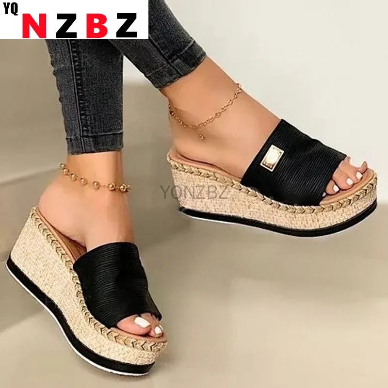 

Summer Women Wedge Sandals Platform Flip Flops Soft Comfortable 2021 New Casual Shoes Outdoor Beach Slippers Ladies Sandals