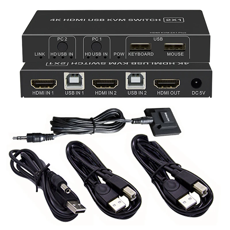 USB HDMI 1,4 KVM переключатель управления 4 K HDMI KVM переключатель 4/2 порт 3840X2160P до 4/2 мониторов для mac os. Windows 10