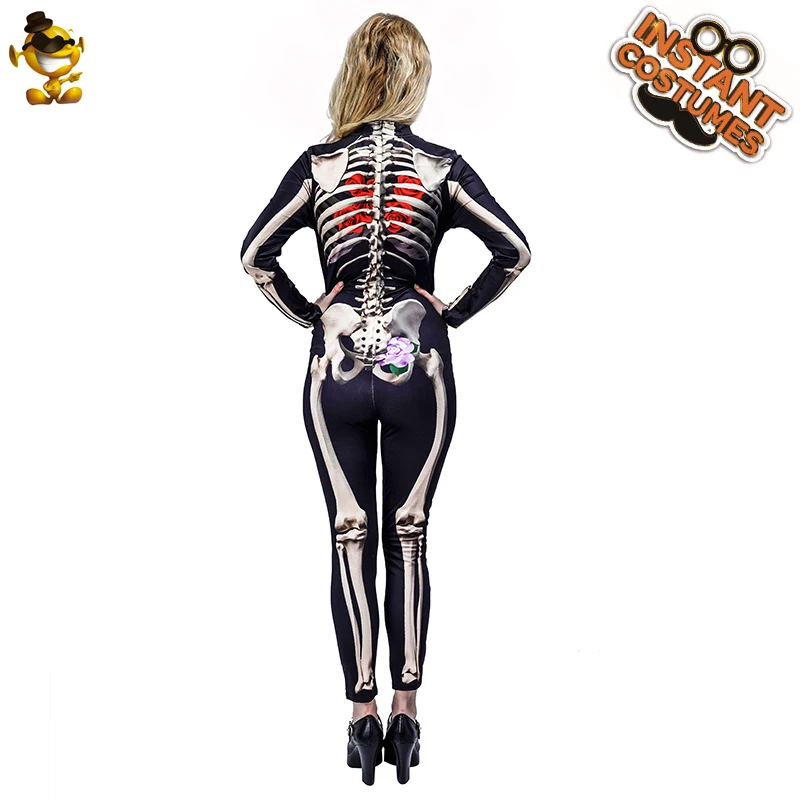 Комбинезон для косплея на Хэллоуин со скелетом страшные костюмы взрослых