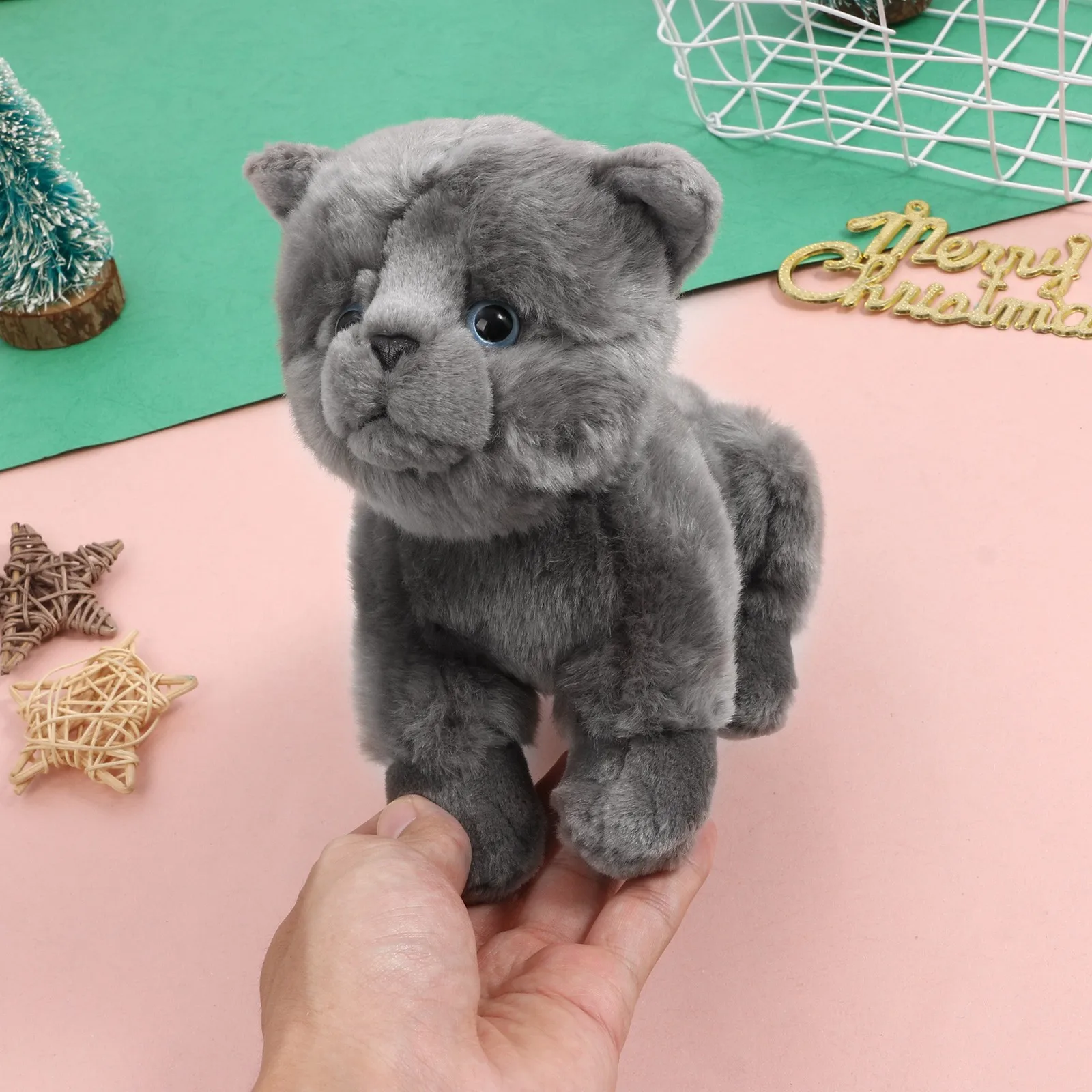 

Realistic Teddy Simulation Dog Lucky Handmade Figure Toy Dog Plush Stuffed Animal Fluffy Doll Puppy Plush Toy For Christmas Gift